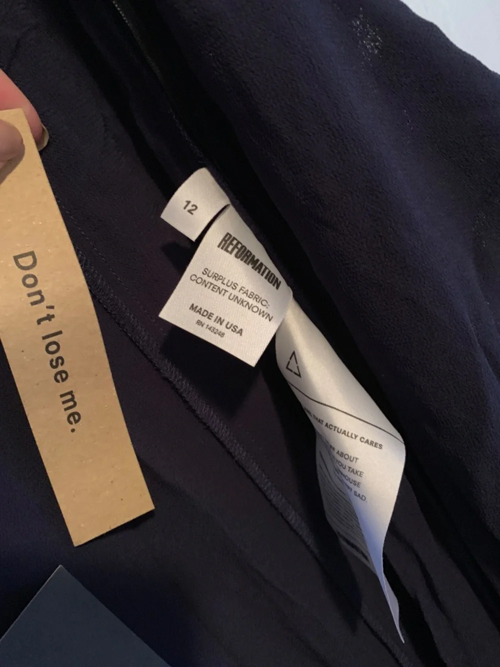 Reformation NWT Size 12 $488 Francesca Deep Navy Plunge Lace Dress Wedding Gown - Picture 7 of 11